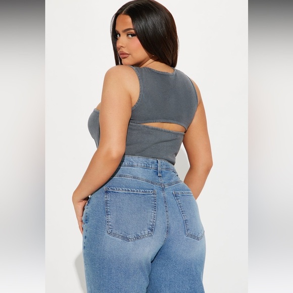 Kamille Washed Cut Out Bodysuit | Charcoal | NEW/NWT!!🖤🔥🖤🔥 - Picture 7 of 9